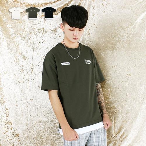 『RFD』SG落肩英文拼接短T-3色可選《01282103》