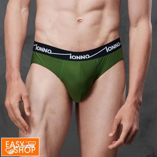 【EASY SHOP】iONNO-好透氣輕薄男三角內褲-森林綠