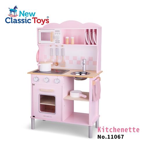 【荷蘭New Classic Toys】聲光小主廚木製廚房玩具（櫻花粉-含配件12件） - 11067(型)