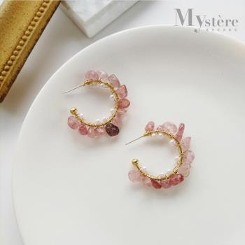 【my stere 我的時尚秘境】韓國甜美不規則碎石C型耳環