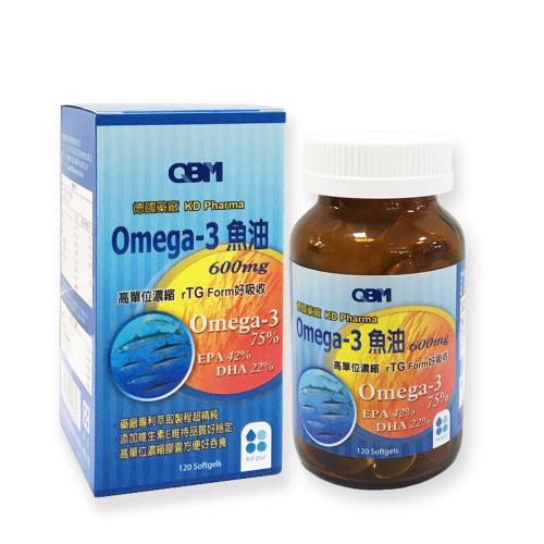 【QBM】高單位Omega3專利魚油(120顆/瓶)