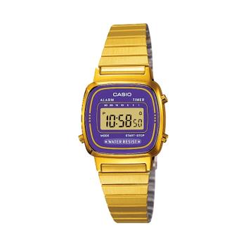 【CASIO 卡西歐】日系-復古風金色系電子女錶 不銹鋼錶帶(LA670WGA-6DF)