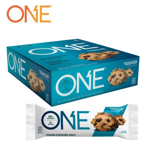 【美國 ONE Brands】ONE Bar 牛奶乳清蛋白棒 Chocolate Chip Cookie(巧克力脆片餅乾/12x60g/盒)