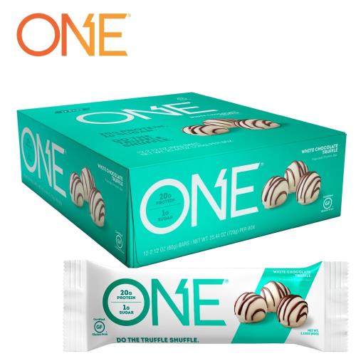 【美國 ONE Brands】ONE Bar 牛奶乳清蛋白棒 White Chocolate Truffle(白巧克力松露/12x60g/盒)