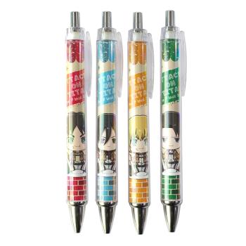 日本製造Bell house進擊的巨人原子筆4入組BPXG(艾連·葉卡/米卡莎·阿卡曼/阿爾敏·亞魯雷特/裡維兵長;黑色油性)