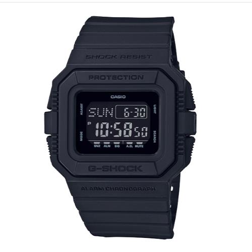 【CASIO 卡西歐】G-SHOCK 經典時尚電子錶 樹脂錶帶 霧面黑 十年電力 防水200米(DW-D5500BB-1)