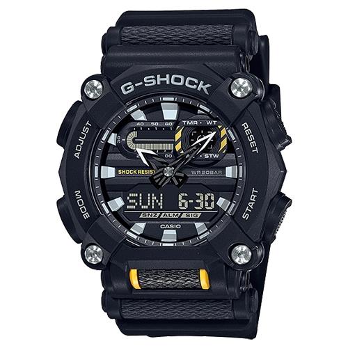 【CASIO 卡西歐】G-SHOCK 雙顯 男錶 電子錶 橡膠錶帶 防水200米(GA-900-1A)