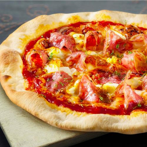 【上野物產】8吋薩克森香腸切達起司披薩 x16片(255g土10%/片)
