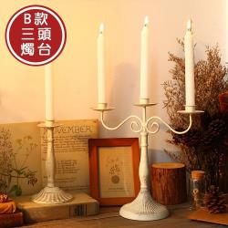 北歐時光歐式復古鐵藝燭台B款三頭燭台|居家擺飾|ETMall東森購物網
