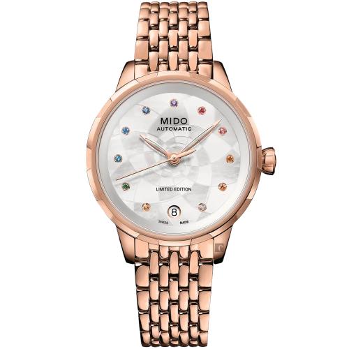MIDO美度Rainflower花雨系列限量機械套錶手錶/玫瑰金(M0432073310900)