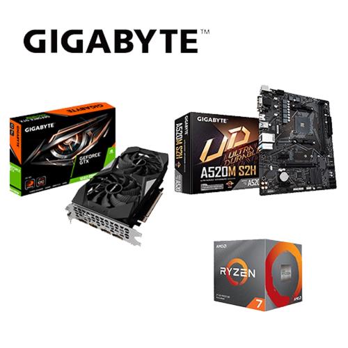 技嘉1660S組合技嘉 GTX1660 SUPER OC 6G+技嘉 A520M S2H*2+AM4 RYZEN7 R7-3700X 