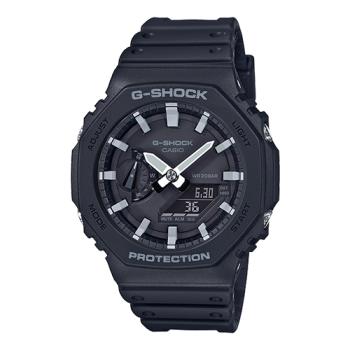 【CASIO 卡西歐】G-SHOCK 雙顯 男錶 橡膠錶帶 黑色 防水200米(GA-2100-1A)