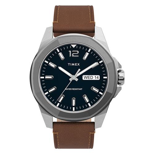 TIMEX天美時 風格系列 經典潮流大數字手錶 ( 深藍 / 棕 TXTW2U15000)