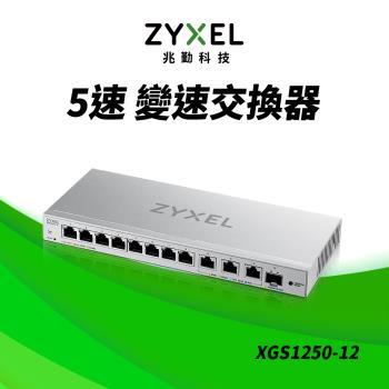 ZYXEL 12埠MULTI GIGA簡易網管交換器 10G高速 . SFP光纖 XGS1250-12