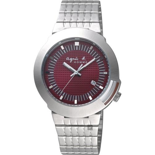 agnesb.原創法國經典手錶-酒紅x銀/40mm7N32-0CT0R(BF6314P1)