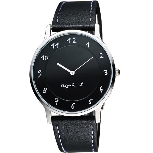 agnesb.法國時尚藝術腕錶-黑/39mmVJ20-K240Z(BJ5005X1)