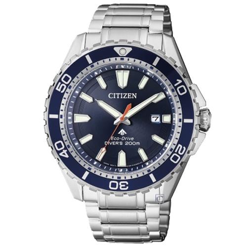 【CITIZEN 星辰】送禮首選 指針男錶 不鏽鋼錶帶 藍 光動能 防水200米(BN0191-80L)
