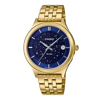 【CASIO 卡西歐】簡約時尚指針女錶 不鏽鋼錶帶 星雲錶盤 防水50米 (LTP-E141G-2A)