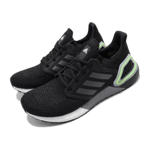 adidas 慢跑鞋 UltraBOOST 20 襪套式 男鞋 愛迪達 路跑 緩震 透氣 球鞋穿搭 黑 灰 綠 EG0707 [ACS 跨運動]