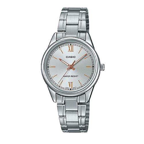 【CASIO 卡西歐】送禮首選-簡約氣質女錶 不鏽鋼錶帶(LTP-V005D-7B2)