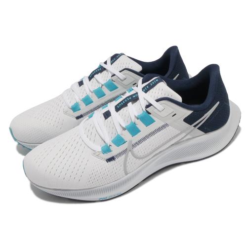 Nike 慢跑鞋 Zoom Pegasus 38 運動 男鞋 氣墊 舒適 避震 路跑 健身 球鞋 白 灰 CW7356101 [ACS 跨運動]