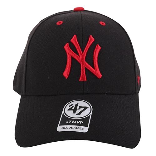 NEW ERA-洋基NY 紅繡線第47章 男性棒球帽/(黑)