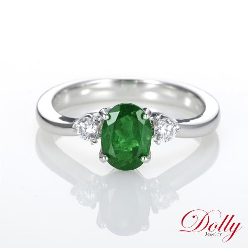 Dolly 14K金 無燒沙佛萊1克拉鑽石戒指(015)