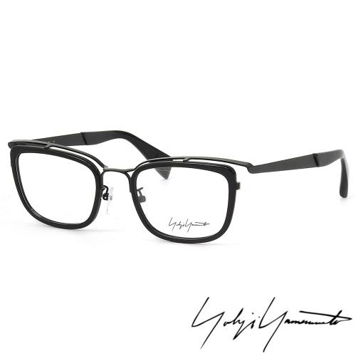 【Yohji Yamamoto 山本耀司】山本耀司時尚立體方框造型光學眼鏡(黑 YY1019-019)