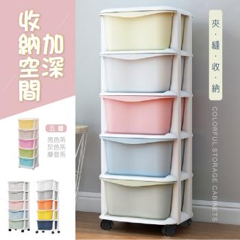 STYLE格調 彩虹圓弧護角五層玩具收納櫃(附移動輪) 收納櫃/衣櫃/五層櫃/櫥櫃/鞋櫃/置物櫃/床邊櫃