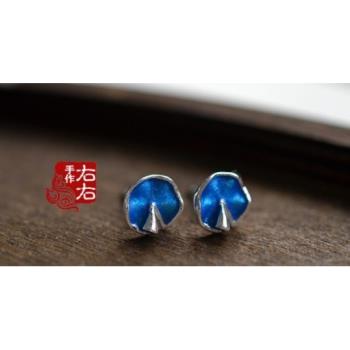 925純銀荷葉造型耳環