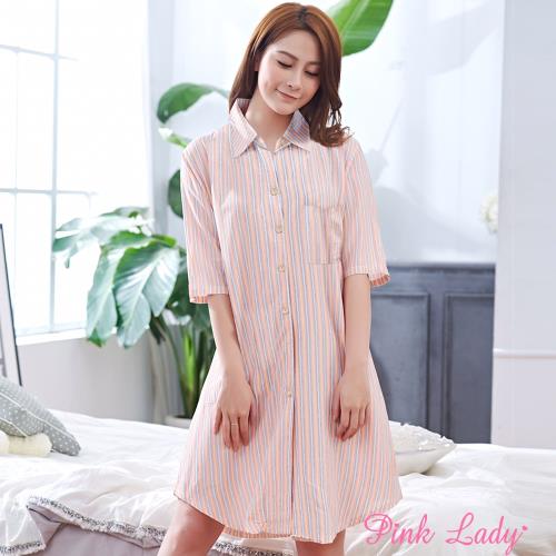Pink Lady 夏日情懷 居家棉柔短袖睡裙 8914(桔)