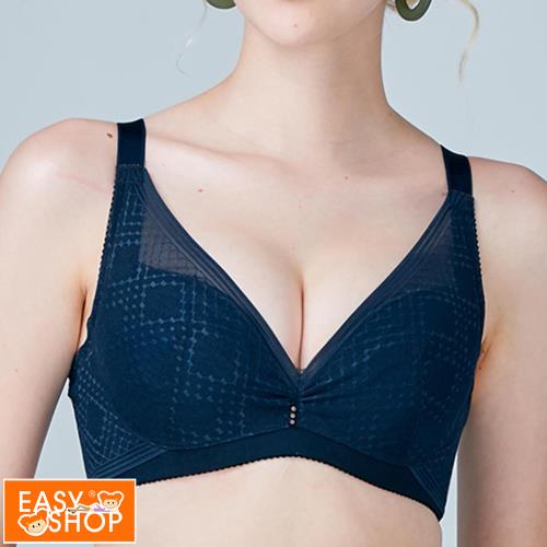 【EASY SHOP】清爽無痕素面集中內衣-星河藍