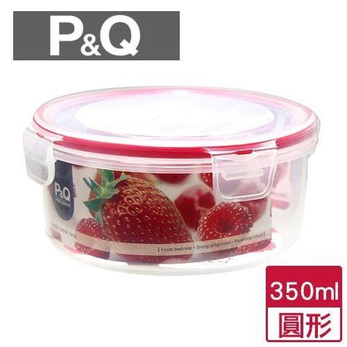 LocknLock樂扣樂扣 P&Q圓型保鮮盒-紅(350ml)【愛買】