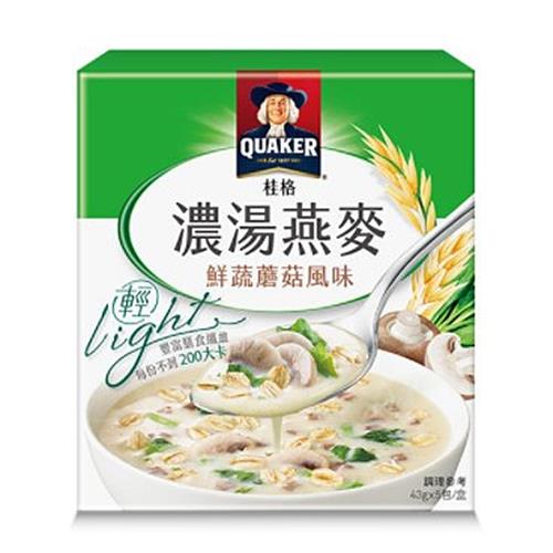 桂格濃湯燕麥鮮蔬蘑菇風味43Gx5【愛買】
