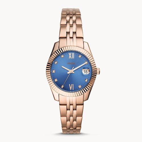 FOSSIL 晶鑽羅馬時標不鏽鋼錶32mm-(ES4901)