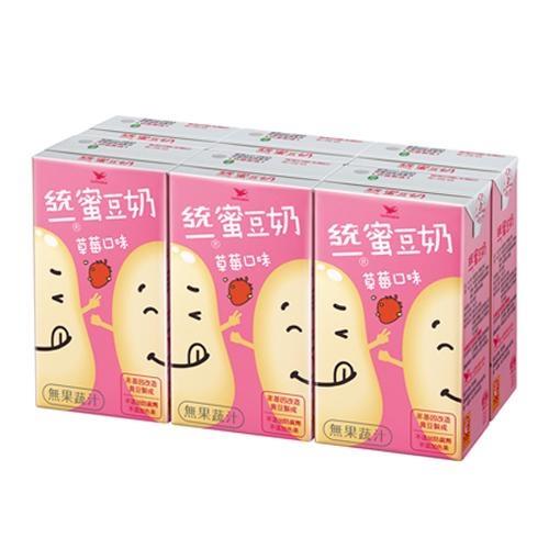 統一蜜豆奶草莓250ml x 6【愛買】