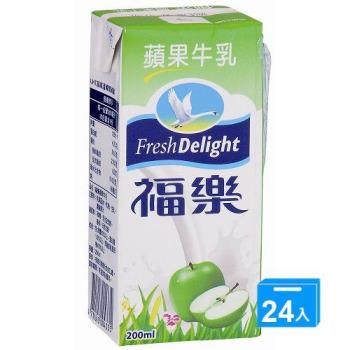 福樂調味乳-蘋果牛乳200ml*24入/箱【愛買】