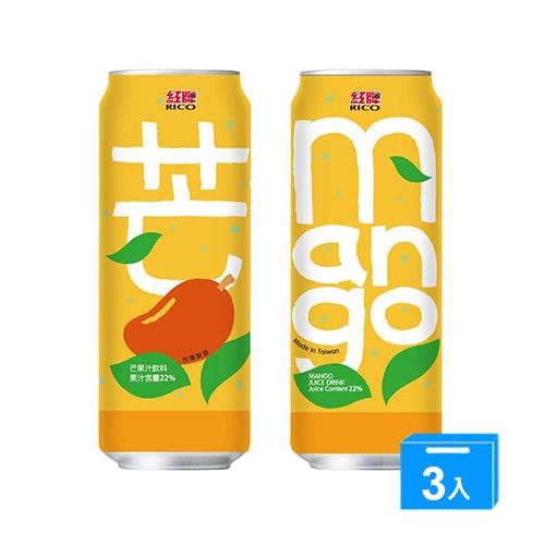 紅牌芒果綜合果汁飲料490ML*3【愛買】
