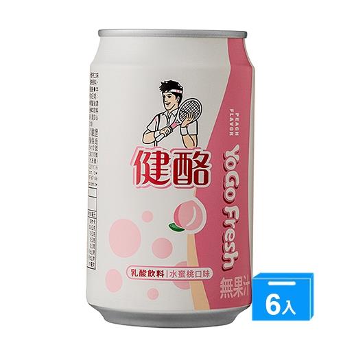 健酪乳酸飲料水蜜桃口味320ML x 6【愛買】