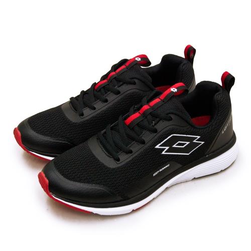 【LOTTO】男 專業輕量透氣避震慢跑鞋 OVERTHROW系列(黑紅 2151)