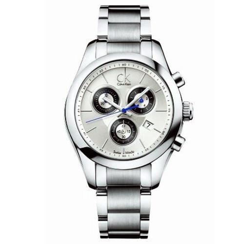 【瑞士 CK手錶 Calvin Klein】三眼計時女錶 不銹鋼錶帶 礦物抗磨玻璃 日常生活防水(K0K28120)