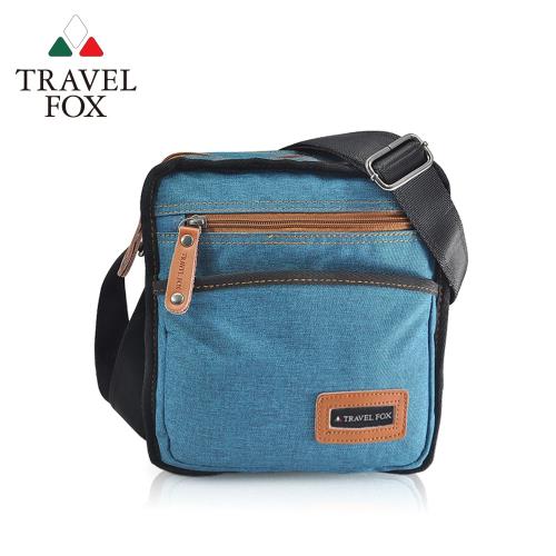 TRAVEL FOX 旅狐 簡約單寧紋輕量便利側背小包 (TB675-47) 藍色