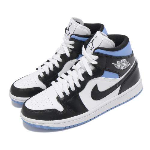 Nike 籃球鞋 Air Jordan 1 Mid 男女鞋 經典款 喬丹 皮革 質感 情侶穿搭 黑 藍 BQ6472102 [ACS 跨運動]