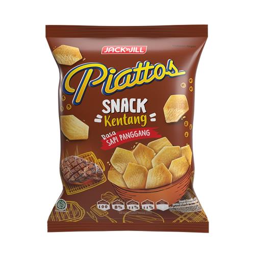 【印尼】Piattoos 風味洋芋片 脆片餅乾(烤牛肉)X10包