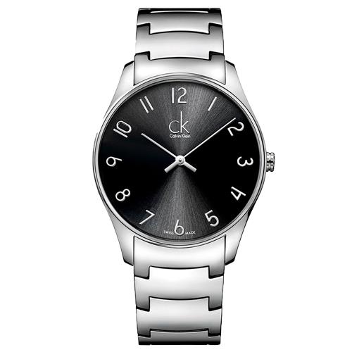 【瑞士 CK手錶 Calvin Klein】CK中性錶 不銹鋼錶帶 黑面 強化礦石玻璃 防水30米(K4D2114X)