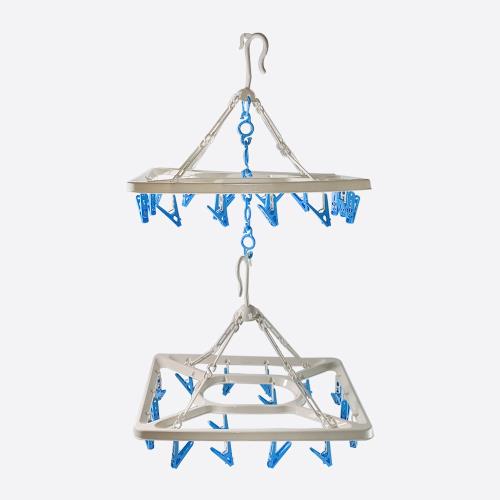 方型雙層曬衣架(32夾)