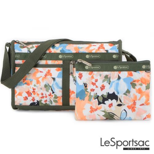 LeSportsac - Standard 雙口袋斜背包-附化妝包 (綻放藝彩)