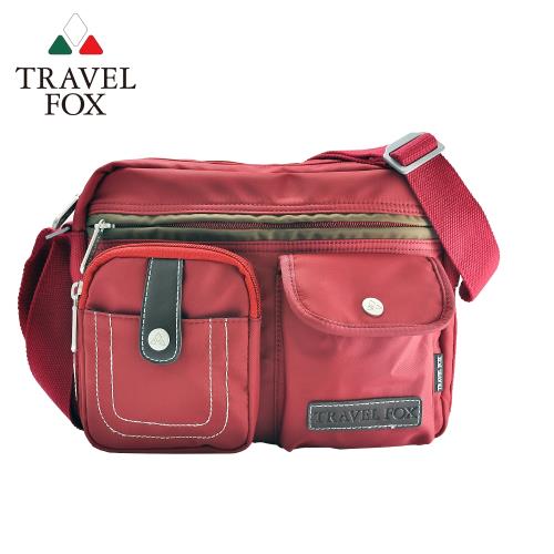 TRAVEL FOX 旅狐 撞色雙層隨身斜背包 (TB605-04) 紅色