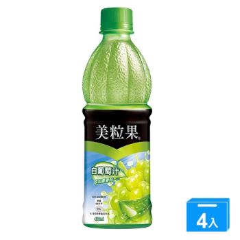 美粒果白葡萄汁蘆薈粒450ML x4罐【愛買】