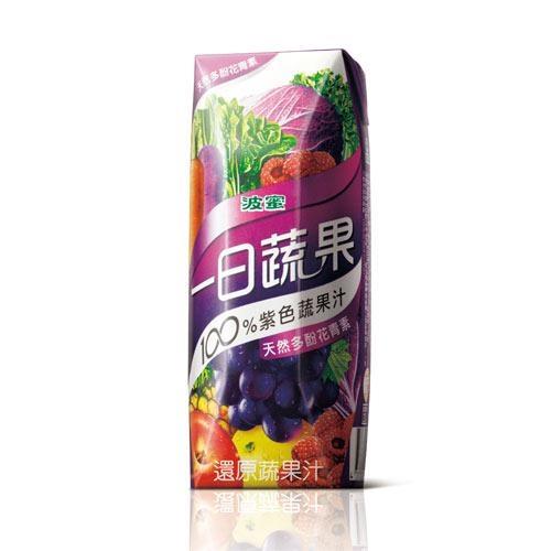 波蜜一日蔬果100%紫色蔬果汁250ml x18入【愛買】